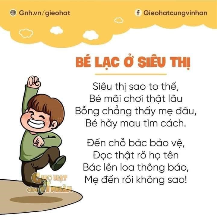 Dạy trẻ cách tự bảo vệ,giúp mình và giúp người thông qua bài thơ